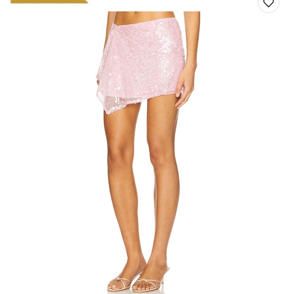 Superdown Sparkling Pink Mini Skirt - Picture 2 of 4